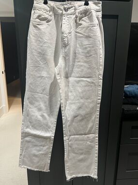 White Straight-Leg Jeans